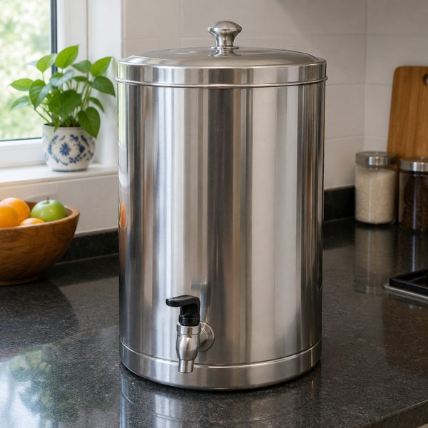 20 litre steel water container with tap